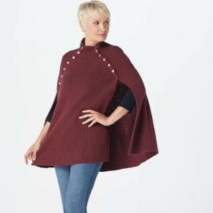 G.I.L.I. Burgundy Women's Sweater Cape M/L
